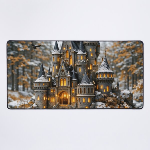 Item preview, Snowy Castle Rising from an Open Book – Magical Winter Storybook Fantasy Art designed and sold by Kaleidoscope Print.
