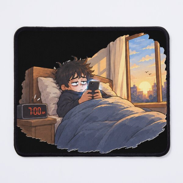Item preview, Late Night Scrolling – Funny Sleepy Morning designed and sold by Jollivane Studio.