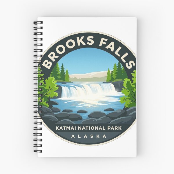 Item preview, Brooks Falls Summer Alaska Circular Badge Sticker designed and sold by DetourDgn.