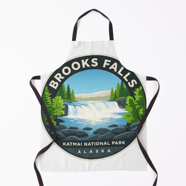Item preview, Brooks Falls Summer Alaska Circular Badge Sticker designed and sold by DetourDgn.