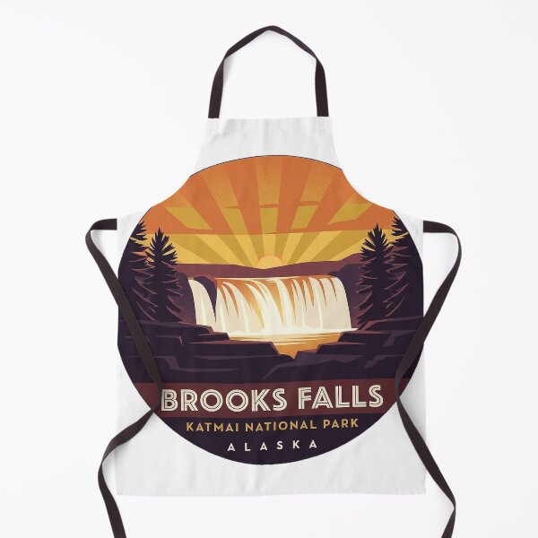 Item preview, Brooks Falls Sunset Alaska Art Deco Emblem Sticker designed and sold by DetourDgn.
