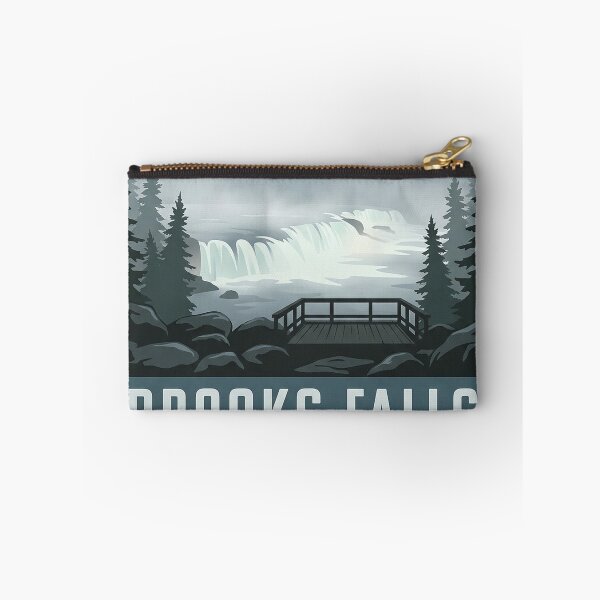 Item preview, Brooks Falls Misty Morning Alaska Badge Sticker designed and sold by DetourDgn.