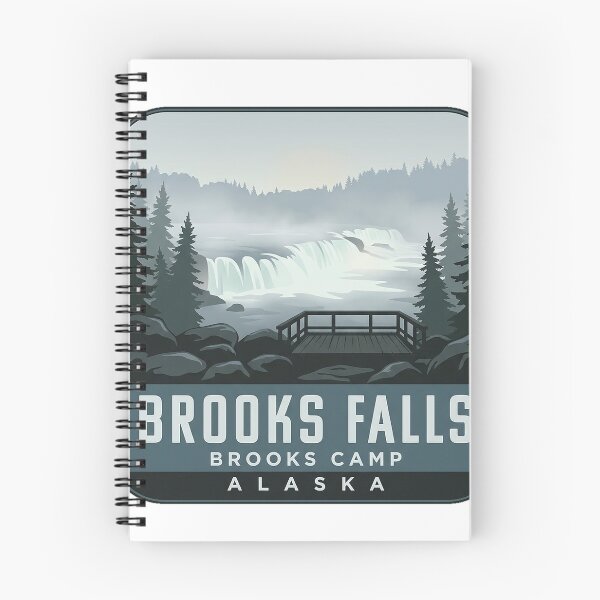 Item preview, Brooks Falls Misty Morning Alaska Badge Sticker designed and sold by DetourDgn.