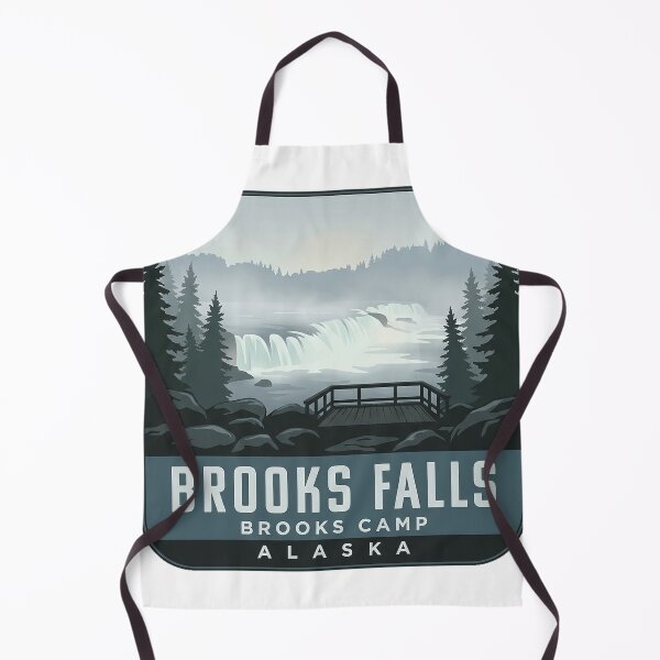 Item preview, Brooks Falls Misty Morning Alaska Badge Sticker designed and sold by DetourDgn.