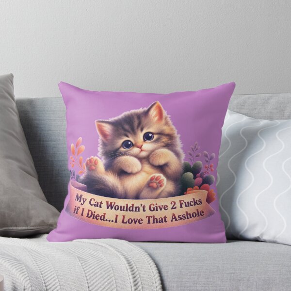 Item preview, Cat Doesn't Give 2 Fucks designed and sold by Shy Fractal Designs.