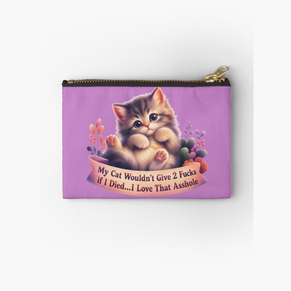 Item preview, Cat Doesn't Give 2 Fucks designed and sold by Shy Fractal Designs.