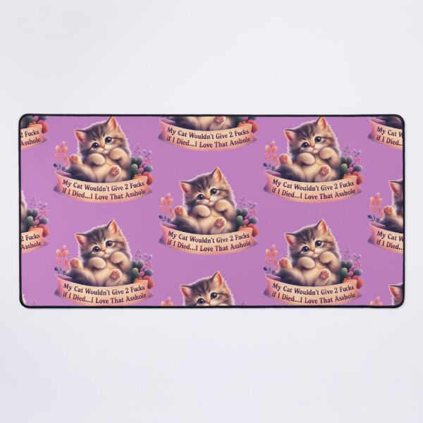 Item preview, Cat Doesn't Give 2 Fucks designed and sold by Shy Fractal Designs.