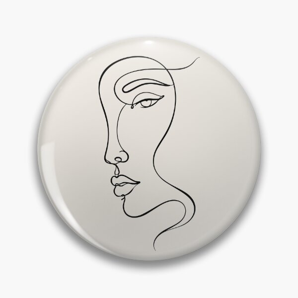 Item preview, woman half face line drawing - abstract line art designed and sold by FemmePod.