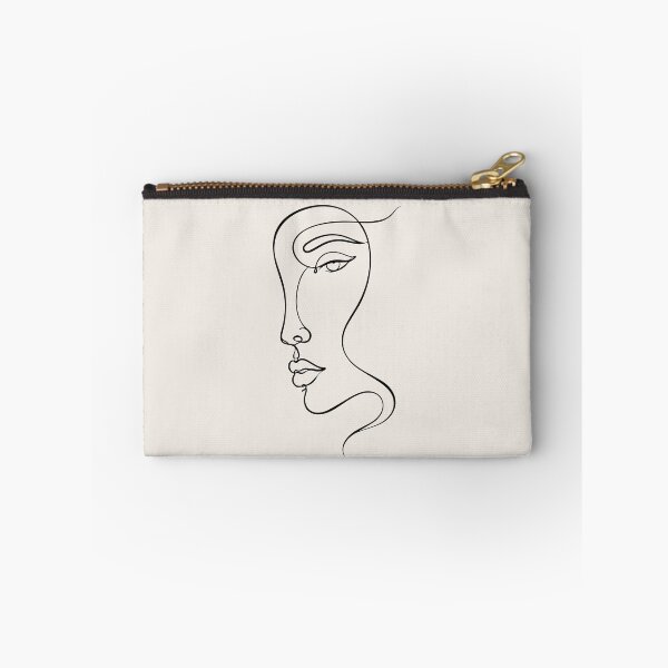 Item preview, woman half face line drawing - abstract line art designed and sold by FemmePod.