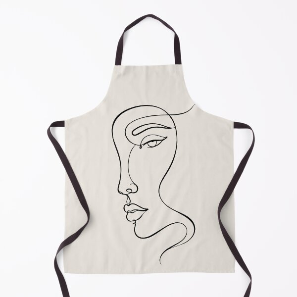 Item preview, woman half face line drawing - abstract line art designed and sold by FemmePod.