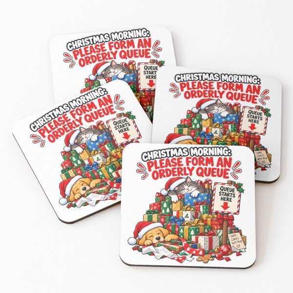 Item preview, Christmas Morning Please Form An Orderly Queue Funny Design designed and sold by Kenzie & Co.