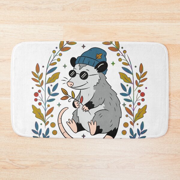 Item preview, Cool Opossum in Beanie & Sunglasses — Autumn Botanical Art designed and sold by Ink & Kind Studio.