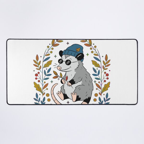 Item preview, Cool Opossum in Beanie & Sunglasses — Autumn Botanical Art designed and sold by Ink & Kind Studio.