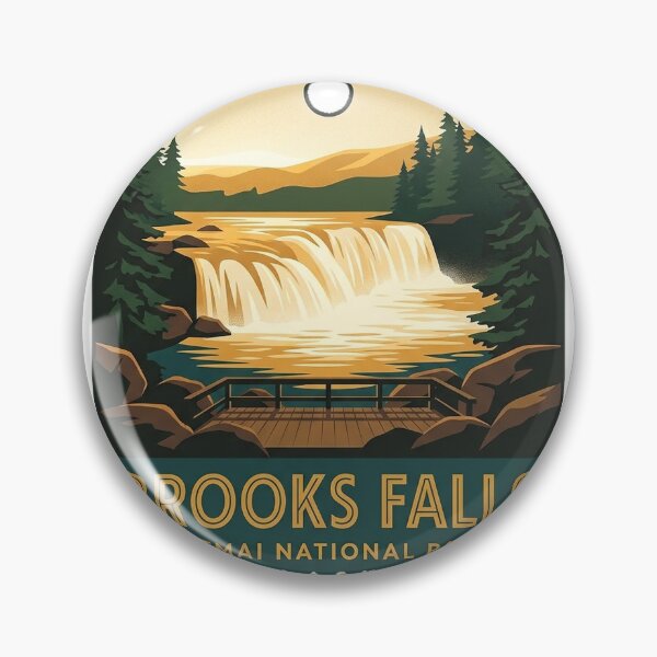 Item preview, Brooks Falls Golden Hour Alaska Luggage Tag Sticker designed and sold by DetourDgn.