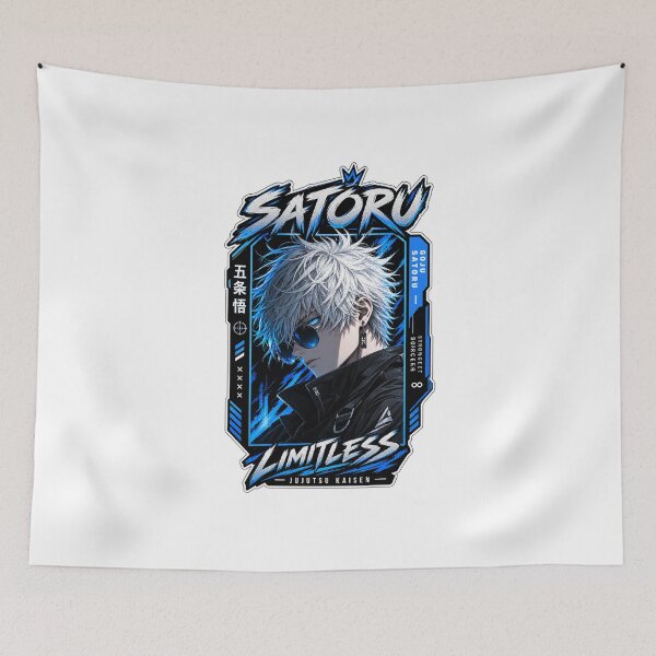 Item preview, Satoru Gojo Limitless Blue Cyber Jujutsu Kaisen Sticker designed and sold by PRIME4YOU.