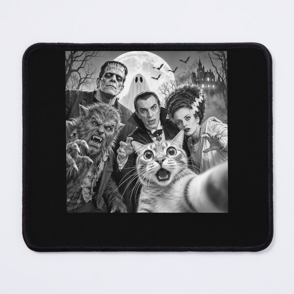 Item preview, Cat Selfie with Retro Horror Movie Monsters Funny Halloween designed and sold by raewaelchi.