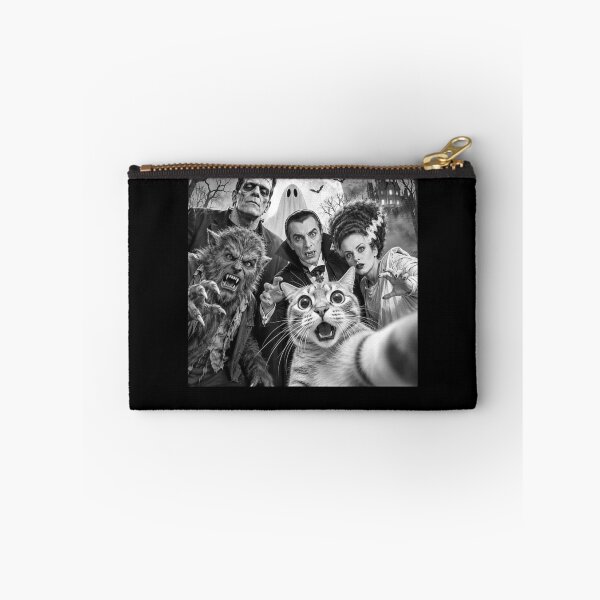 Item preview, Cat Selfie with Retro Horror Movie Monsters Funny Halloween designed and sold by raewaelchi.