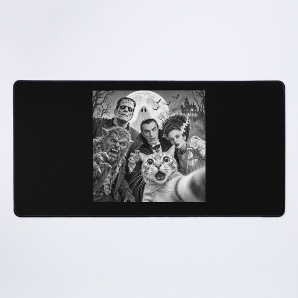 Item preview, Cat Selfie with Retro Horror Movie Monsters Funny Halloween designed and sold by raewaelchi.