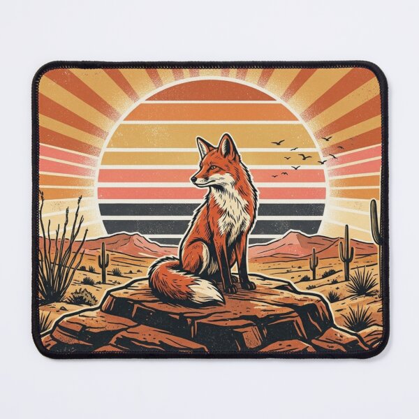 Item preview, Desert Fox Sunset – Vintage Wilderness Retro designed and sold by meghnad.
