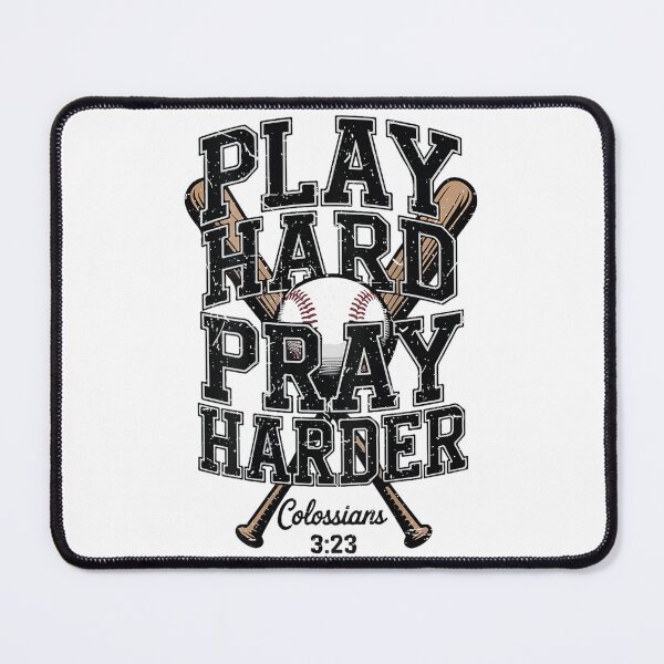 Item preview, Christian Baseball Faith Play Hard Pray Harder Bible Verse designed and sold by raewaelchi.