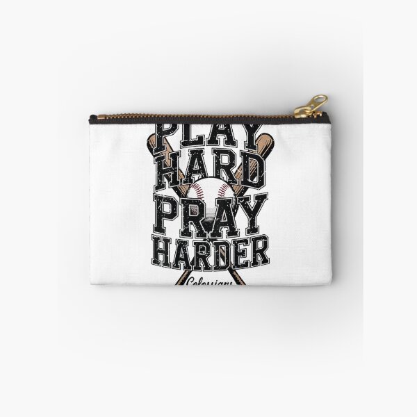 Item preview, Christian Baseball Faith Play Hard Pray Harder Bible Verse designed and sold by raewaelchi.