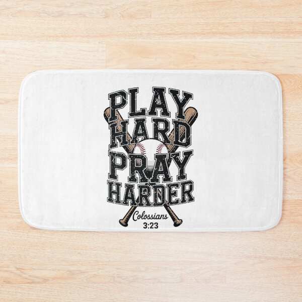 Item preview, Christian Baseball Faith Play Hard Pray Harder Bible Verse designed and sold by raewaelchi.