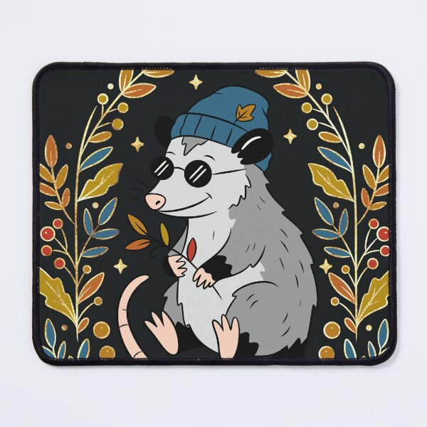 Item preview, Cool Opossum in Beanie & Sunglasses — Autumn Botanical Art designed and sold by Ink & Kind Studio.