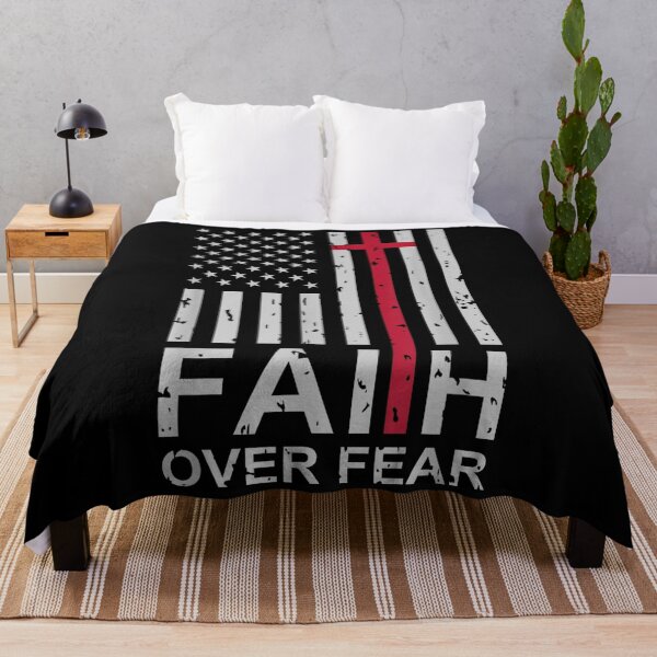 Item preview, Christian Faith Over Fear US USA American Flag Religious designed and sold by raewaelchi.