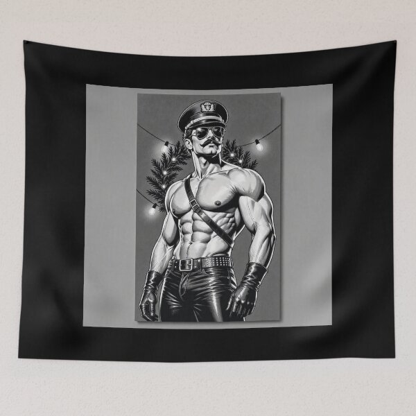 Item preview, Happy Christmas Sir Gay Leather Retro Collection Graphic Design designed and sold by ItsAKinkThing.