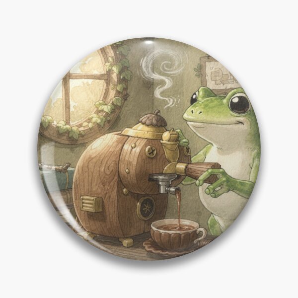 Item preview, Frog Barista Pulling Espresso From an Acorn designed and sold by PictorialWhimsy.