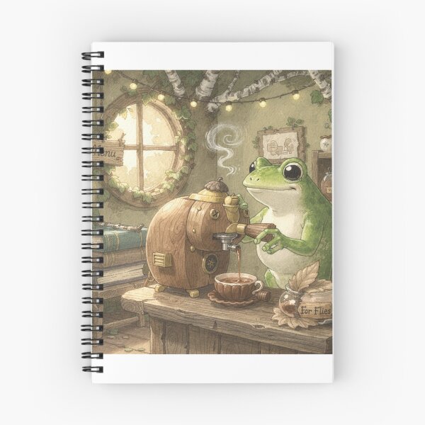 Item preview, Frog Barista Pulling Espresso From an Acorn designed and sold by PictorialWhimsy.
