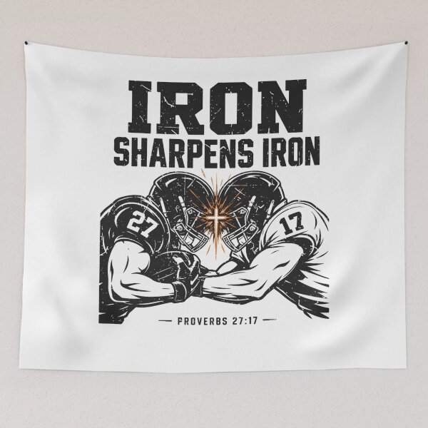 Item preview, Christian Football Faith Iron Sharpens Iron Men's Football designed and sold by raewaelchi.