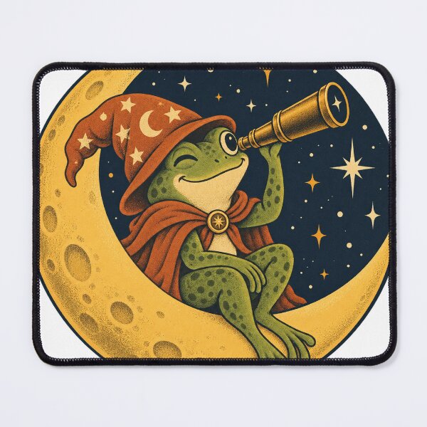 Item preview, Cosmic Frog Astronomer on the Moon designed and sold by WaynesCave.