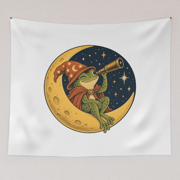 Item preview, Cosmic Frog Astronomer on the Moon designed and sold by WaynesCave.