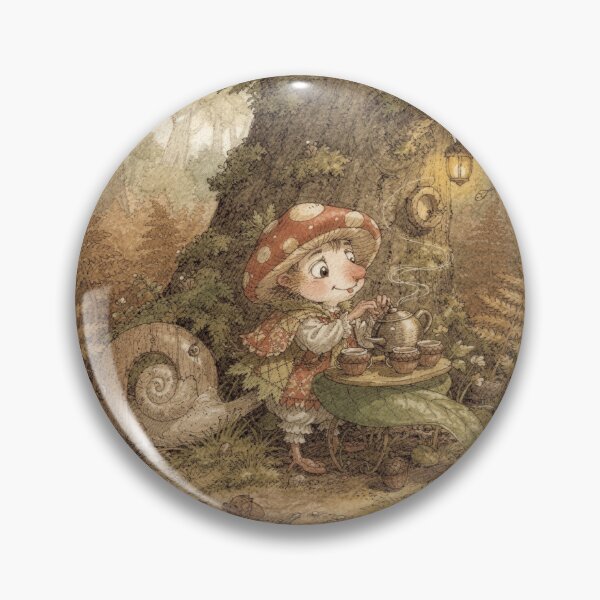 Item preview, Snail-Shell Tea Shop Run by a Mushroom Sprite designed and sold by PictorialWhimsy.