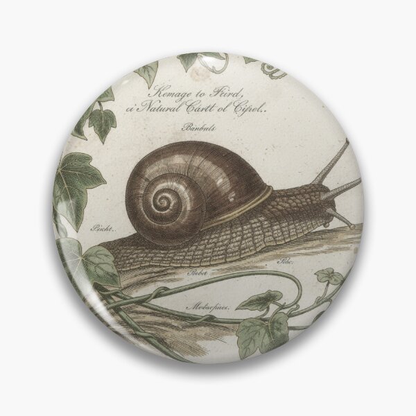 Item preview, Vintage Snail and Ivy Botanical Plate in Gold designed and sold by PictorialWhimsy.