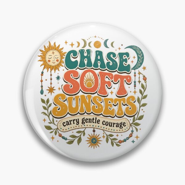 Item preview, Chase Soft Sunsets Carry Gentle Courage Celestial Sun Moon Boho Art designed and sold by inkoutninja.