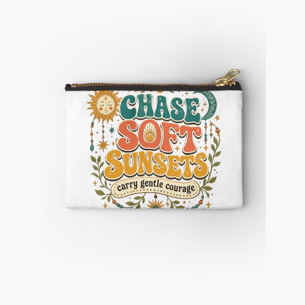 Item preview, Chase Soft Sunsets Carry Gentle Courage Celestial Sun Moon Boho Art designed and sold by inkoutninja.