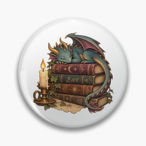 Item preview, Sleeping Dragon on a Stack of Books designed and sold by WaynesCave.