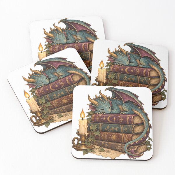Item preview, Sleeping Dragon on a Stack of Books designed and sold by WaynesCave.