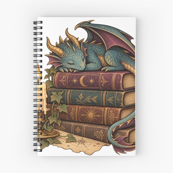 Item preview, Sleeping Dragon on a Stack of Books designed and sold by WaynesCave.