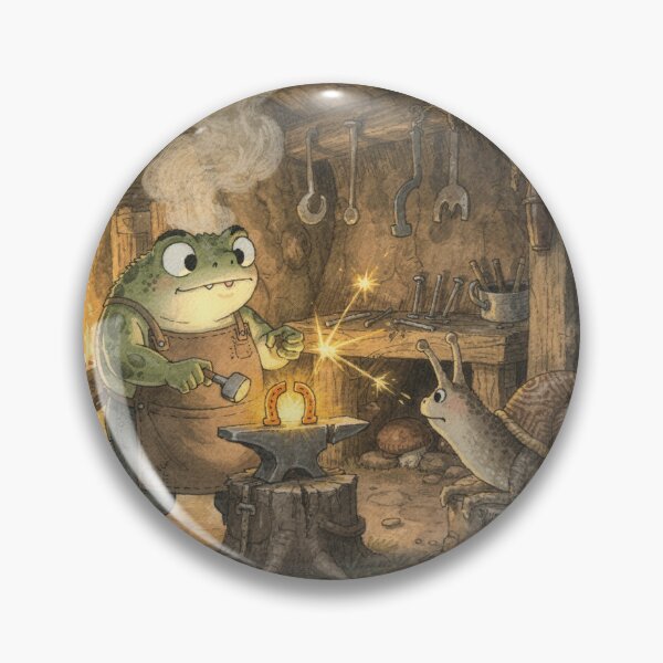 Item preview, Toad Blacksmith Forging a Snail's Horseshoe designed and sold by PictorialWhimsy.
