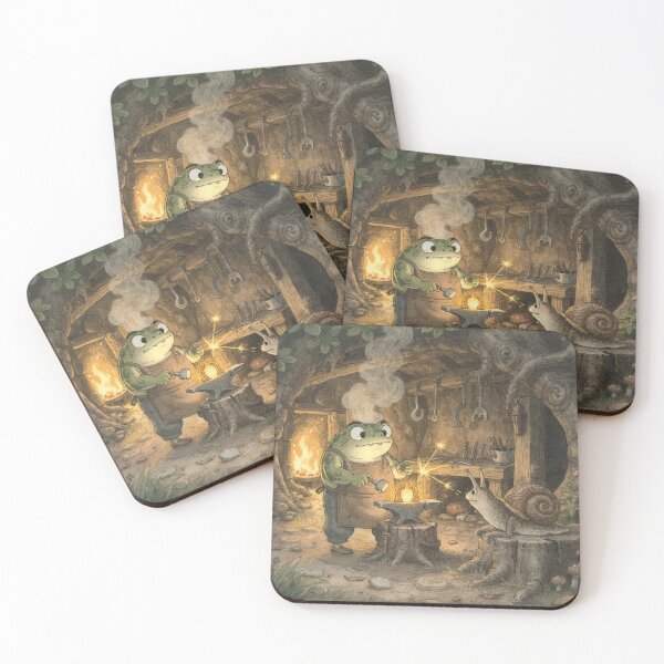 Item preview, Toad Blacksmith Forging a Snail's Horseshoe designed and sold by PictorialWhimsy.