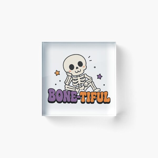 Item preview, Groovy Retro Bone-tiful Skeleton - Funny Cute Halloween Skull designed and sold by ianm1028.