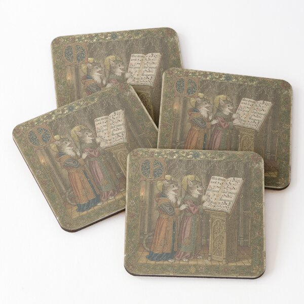Item preview, Medieval Cat Choir Singing From a Hymnal designed and sold by PictorialWhimsy.