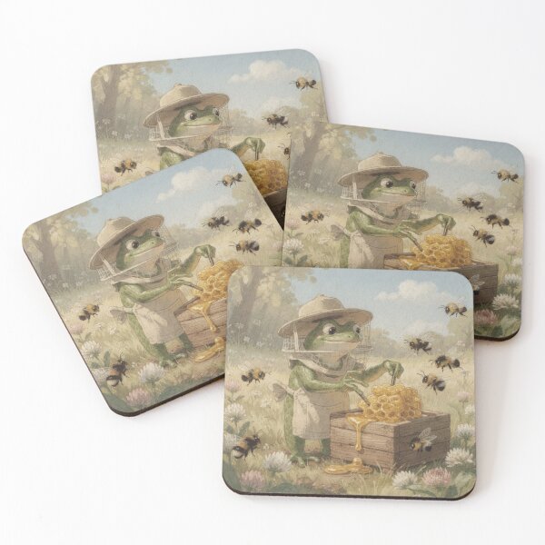 Item preview, Frog Beekeeper Tending a Bumblebee Hive designed and sold by PictorialWhimsy.
