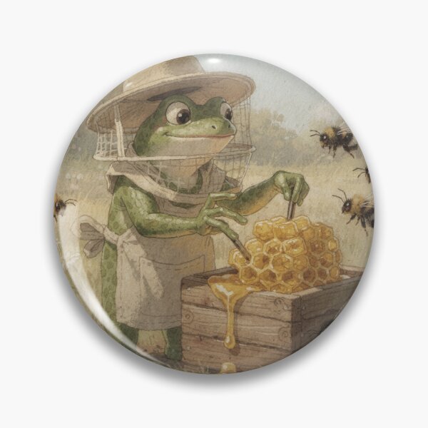 Item preview, Frog Beekeeper Tending a Bumblebee Hive designed and sold by PictorialWhimsy.