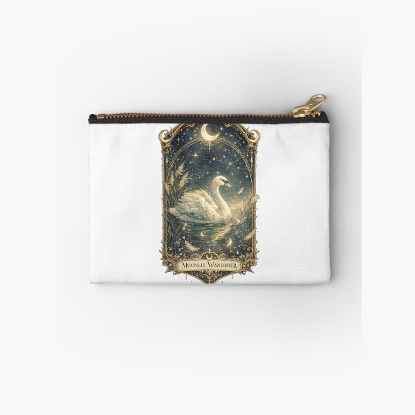 Item preview, Moonlit Wanderer Swan Crescent Moon Celestial Gothic Cottagecore Art designed and sold by inkoutninja.