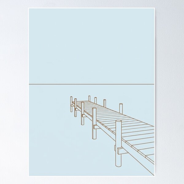 Item preview, Simple Dock Line Art | Minimalist Coastal Print designed and sold by Zaramodo.