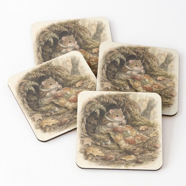 Item preview, Dormouse Folk Stitching a Quilt of Fallen Leaves designed and sold by PictorialWhimsy.